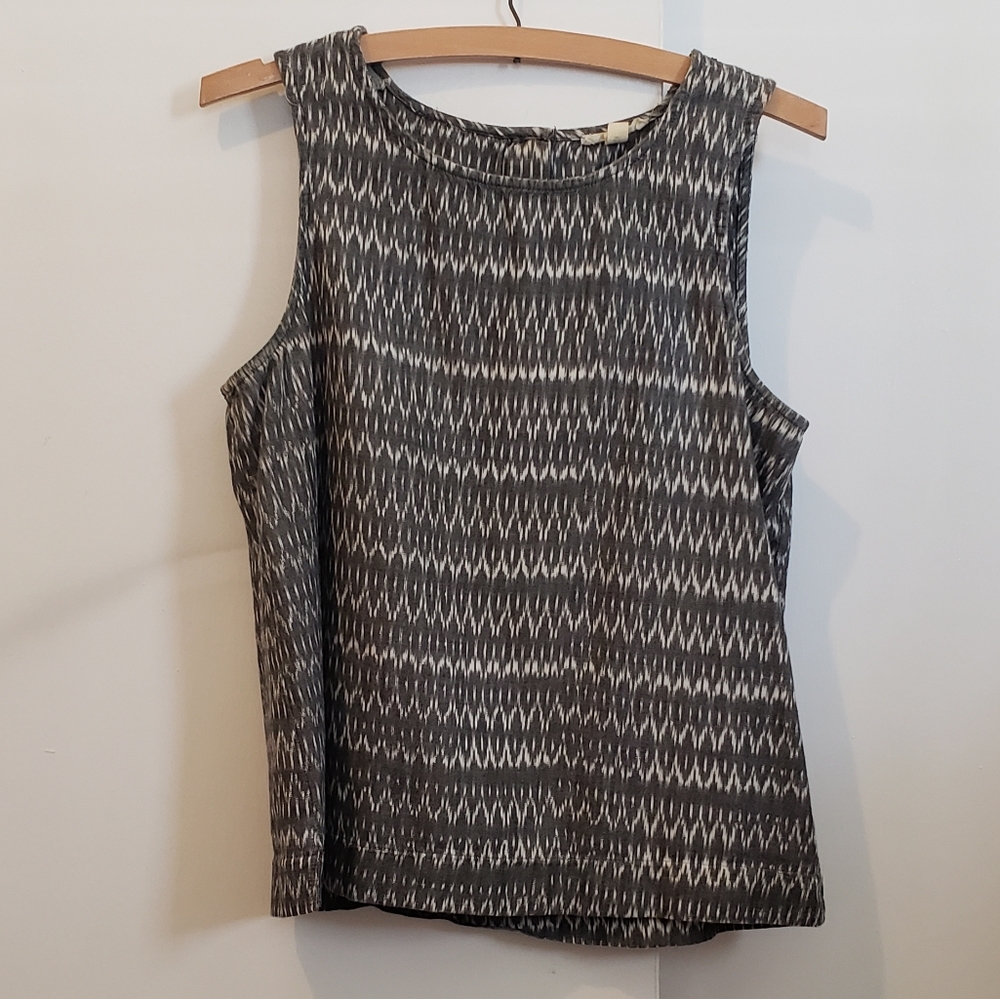 Eileen Fisher Cotton Ikat Print Tank